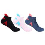 Hush Puppies Cotton Women Core Low Cut Ankle Socks, Multicolour, Free Size Uk(Brohpg-06-Po3)