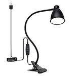 Semlos 38 LED Clip on Light, USB Desk Light, Reading Lamp for Bedroom Tabletop, 3 Color Modes 10 Dimming Brightness Desk Lamps, Adjustable Gooseneck, Auto Off