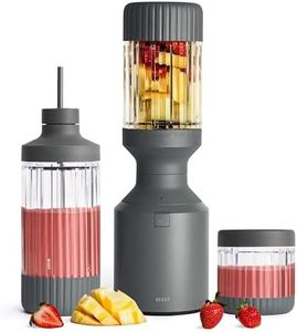 Beast Mega 1200 Plus | Premium Countertop Blender | Smoothies, Shakes, Sauces, Dips, Soups | Blends Ice and Frozen Fruit | XL Vessel | With Extra Vessels, Straw System | (Charcoal, 120V)