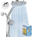MakeFit Dual Filtered Rain Shower Head Combo, High Pressure Handheld Shower Head with Adjustable Bar - 8'' Rainfall Shower Head and 10 Modes Showerhead with Filter for Hard Water - Removes Chlorine