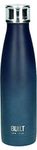 Built Perfect Seal Leakproof Insulated Water Bottle/Thermal Flask, Stainless Steel, 480 ml, Black/Blue Ombre