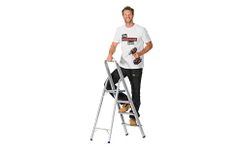 The Workplace Depot 4-Step Aluminium Step Ladder with Anti-Slip Feet & Handrail, 150kg Max Capacity, Lightweight & Easy to Store, Perfect for Kitchen, Office & Household Use (4 Tread)