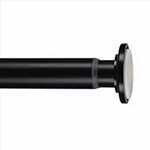 Home Details 24”-42” Inch Tension Curtain Rod | Adjustable | Expandable | No Tools Required | Window Curtains | Bathroom Shower Curtains and Liner | Matte Black