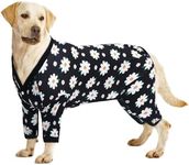 CuteBone Big Dog Clothes Pitbull Golden Retriever Post Surgery Suit Stretchy Calming Anxiety Pet Pajamas Shirts Shedding Suits Onesie for Medium/Large Sized Dogs Labrador Bully ZP19L