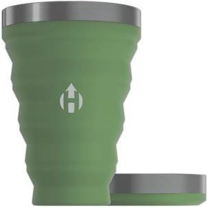 HYDAWAY Collapsible Pint - 16 oz, Silicone & Steel Rim I Collapsible Cup for Beer, Water & Soda, Portable Drinking Cup for Party, Camping, Backpacking & Hiking, Folding Travel Cups Collapse to 1-inch