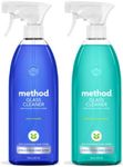 Method Glass Cleaner 2 Scent Variety Pack, 1 Waterfall, 1 Mint, 28 oz each