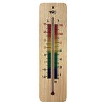 215mm Wooden Room Thermometer Indoor - Traditional Room Temperature Thermometer Ideal For Home, Office, Nursery, Greenhouse, Shed or Garage Wood Wall Indoor Thermometer Multi Coloured Print