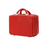 KIRA Portable Makeup Travel Case Hand Luggage, Mini ABS Carrying Makeup Case Waterproof Suitcase with Elastic Band, Vanity Box (Red)