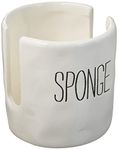 Mud Pie Ceramic Kitchen Dish Sponge Holder Caddy, Off White