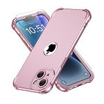 ORETECH for iPhone 15 Plus Case iPhone 14 Plus Case with [2 x Screen Protector] [10 FT Military Grade Drop Test] Flexible Silicone Back and Hard PC Bumper Case iPhone 15 Plus Cover 6.7"-Rosegold