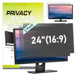 LAMA [2 PACK] 24 Inch Universal Computer Privacy Screen Filter for 24" Monitor, Anti-Blue Light/Anti-Glare/Anti UV Privacy Screen Protector (WxH: 20.9"*11.73"), Privacy Protection&Eye Protection(16:9)