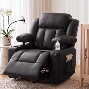Power Swivel Recliner Chair with Adjustable Armrest, Nursery Rocking Chair
