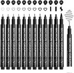 SAKEYR Black Fineliner Pens, 12 Pac