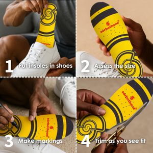 Double Strike Insoles for Men & Women – Shock Absorbing Arch Support, Antibacterial Shoe Inserts for Plantar Fasciitis, UK Sizes 3-12.5
