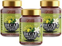 Clipper Organic Decaf Instant Coffee 100g | Fairtrade & CO₂‑Decaffeinated Arabica | Medium Roast Caffeine‑Free Coffee Granules | Vegan, Natural Instant Decaf Coffee| (Pack of 3) from SuperfoodUK