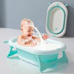 R for Rabbit Bubble Double Aqua Bath tub for Baby, Foldable,Temperature Sensitive Indicator for New Born of 0 to 3 Years - Blue