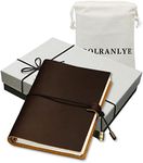 A5 Binder Refillable Genuine Leather Journal Notebook Handmade Loose Leaf Personal Planner Binder Cover with 260 Sheets Loose-Leaf Paper (A5-Style A)