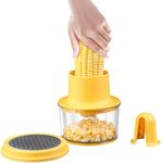 Corn Peeler, Corn Stripper, Corn cob Stripping Tool Corn Cutter & Remover with Built-In Cup Grater, Corn Kernel Cutter Ginger Grater