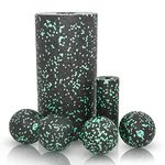WoNicer Medium-firm EPP Foam Roller, 5-piece yoga foam roller set, massage foam roller and ball for muscle massage and tension relief to avoid accidental injuries. (Green Spot)