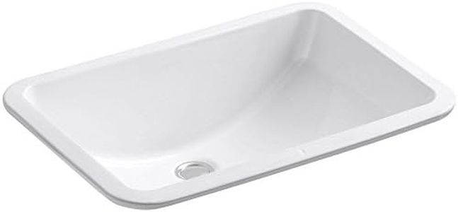 Kohler 2214-G-0 Vitreous China undermount Rectangular Bathroom Sink, 22.5 x 16.19 x 9.31 inches, White