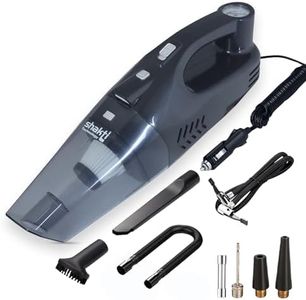 Shakti Technology Aeroclean 2 in 1 Handheld Car Vacuum Cleaner & Tyre Inflator for Car,120W, LED Light, 12V & 5500Pa Strong Suction 150PSI Max Pressure, 11ft Long Cable, Carry Bag