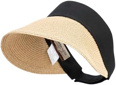 UPF 50+ Canvas Crown Paper Braid Visor - Black OSFM