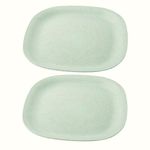 Irida Naturals 11 inch Rice Husk Dinner Plate Set of 2 | Eco-Friendly, Biodegradable, BPA-Free, Lightweight, Microwave & Dishwasher Safe,Cut Resistant & Lead-Free| Mint Green