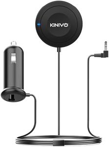 Kinivo BTC450 Bluetooth Car Kit (Hands-Free, AUX Bluetooth Adapter for Cars with Ground Loop Noise Isolator, 3.5mm Aux Input, Apt-X)