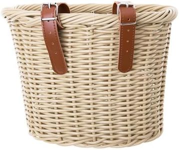 ZUKKA Bike Basket Woven Bike Basket for Adult Bikes Front/Kids Bike Handlebar with Adjustable Leather Straps Waterproof Storage Bicycle Basket, Multi-Colors