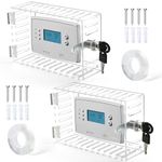 Thermostat Lock Box with Key, 2Pack Universal Acrylic Thermostat Cover with Lock for Goole Nest and Honeywell Home Thermostats, Large Thermostat Guards for Wall Thermostats 5.9"*4"*2.5" or Smaller