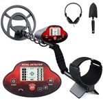 TECLUNG Metal Detector for Adults, Higher Accuracy Waterproof Metal Detectors Gold and Silver, 10" Coil Gold Detector with LCD Display, 3 Detection Modes, Gold Finder with DSP Chip, Red