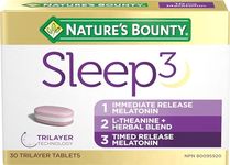 Nature's Bounty Sleep3, Immediate and Timed Relase Melatonin, L-Theanine and Herbal Blend Helps Temporarily Promote Relaxation and to Reset Sleep-Wake Cycle, 30 Trilayer Tablets