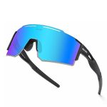 GoHZQ Polarised Sports Sunglasses for Men Womens Polarized Cycling Sunglasses UV400 Protection TR90 Superlight Frame Glasses for Driving, Fishing, Bike (Blue)