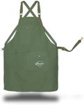 Farmer's Defense Lightweight Garden Apron with Canvas Pockets | Unisex, Waterproof, Adjustable, Stick Resistant, Eco-Friendly, Durable | Outdoor Gardening Work and Kitchen Cooking Tasks | Army Green