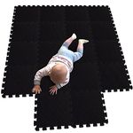 MQIAOHAM® 18 Pieces Puzzle Play Mats, Soft Baby Play Mat, Kids Interlocking Foam Floor Tiles, Toddlers Carpet Playmats G301018-104