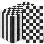 Lincia 100 Pcs Disposable Paper Napkins Checkered Black and White Napkins Disposable Gingham Race Car Birthday Party Supplies for Dinner Picnic Barbecue Racing Themed Party Favors, 3 Ply