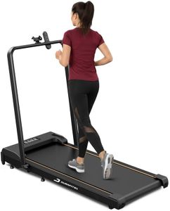 Durafit91™ Compact 3HP Peak BLDC Motor Treadmill with Mobile Stand & Remote Control | 120 kg User Capacity | 10km/h Max Speed | LED Display with Foldable Under-Desk Design | Home Use