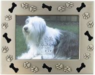 4" x 6" Metal Photo Picture Tabletop Frame for Dog or Puppy with Bones & Paw Prints