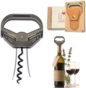 KERHAND 3 in 1 Ah So Two Prong Wine Opener & Cork Remover,It Can Remove The Older and Fragile Wine Corks so Easy for Connoisseurs to Uncork (Sleek-3Q)