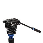 Benro S4 PRO Flat Base Fluid Video Head, 8.8 lb Max, 2 Step Counterbalance (1&2), 1/4"-20 Accessory Mounts, 3/8"-16 Head Mount, w/Pan Arm (S4PRO)