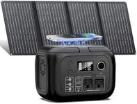Sinkeu 300W Portable Power Station with Solar Panel 40W, 260Wh Solar Generator with Panels Included, Solar Powered Generator with AC Outlet LED Flashlight for CPAP Home Camping Hurricane Emergency