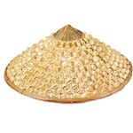 Vietnamese Traditional Conical Coolie Hat Straw Bamboo Cone Hat for Gardening Farmer Fishing