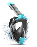 ACURE Full Face Snorkel Mask for Adult, SN04 Snorkeling Mask with Detachable Camera Mount, Dual Anti-Fog Design & Upgraded Breathing System & Anti-Leak & 180° Wide View for Adults Youth