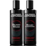 Beard Growth and Thickening Shampoo and Conditioner Set - Beard Care With Organic Beard Oil - Facial Hair Growth For Men - For Younger Looking Beard - Rapid Beard Growth (8 oz) - Made by USA