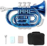 WUQIMUSC Brass Pocket Trumpet Bb Ke