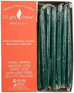(25cm, Dark Green) - Elegant Taper Premium Quality Candles Set of 12 (25cm, Dark Green)