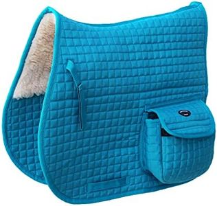 CHALLENGER Horse English Quilted Faux Fur All-Purpose Saddle Pad Turquoise 72152TR