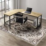 Kuyal Office Chair Mat for Hardwood Floor, 48 x 60 inches Computer Gaming Chair Mat, Low Pile Carpet Desk Chair Mat, Anti-Slip Floor Mats Wood/Tile Protection Mat(48'' x 60'', Beige Brown)