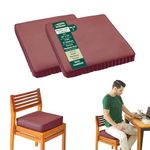 The White Willow Set of 2 Orthopedic Memory Foam High Resilience Indoor Chair Cushions for Sitting, Square Seat Cushions for Office, Car, Home and Floor- Raspberry (20" L x 20" W x 3" H)