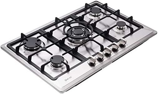 Deli-kit 30 inch Gas Cooktops NG/LPG Sealed 5 Burners Gas Cooktop Drop-In Stainless Steel Gas Hob DK257-A02 Gas Cooktop